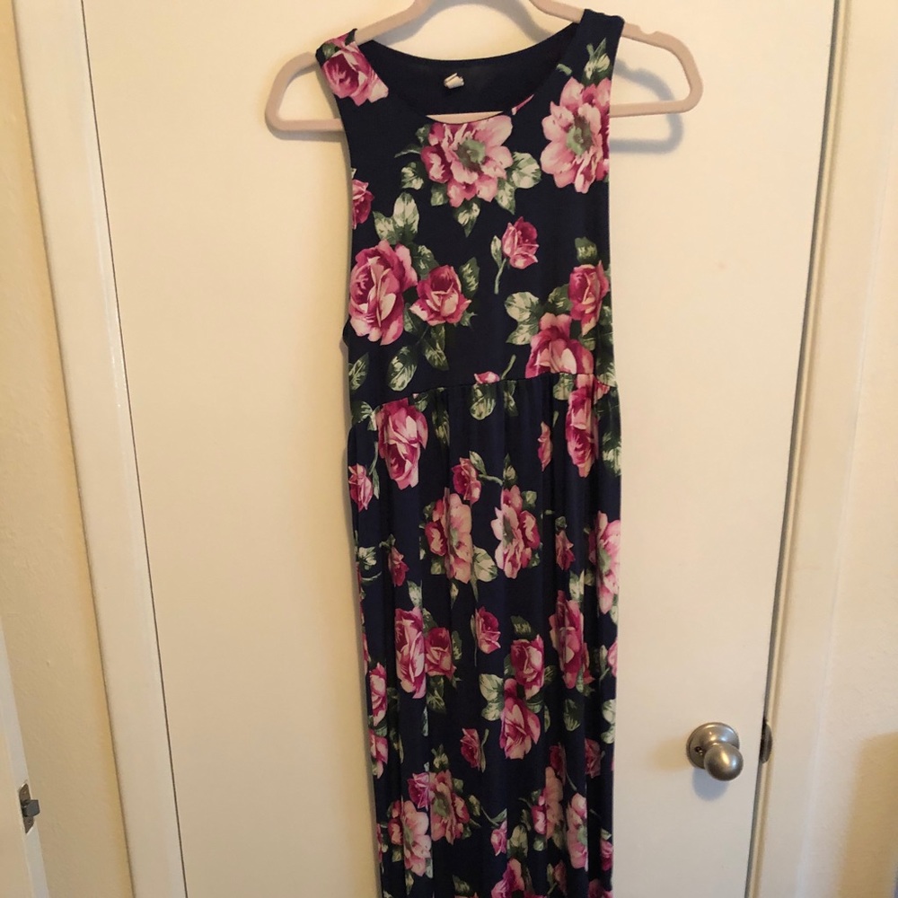 Pink blush maternity maxi dress